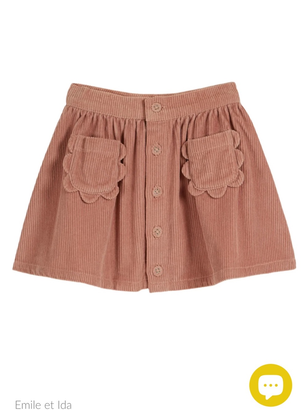 Emile et Ida Rust Corduroy Button-Front Skirt